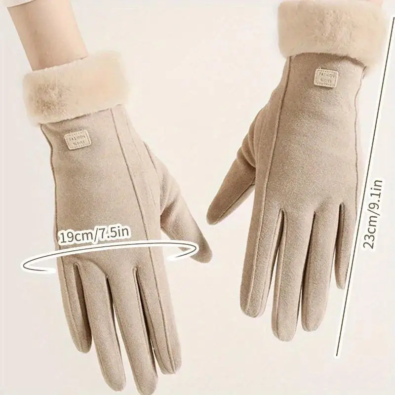 المرأة الشتاء الدافئة قفازات ملموس قفازات مبطن سميكة الرياح البرد الوقاية الطلاب لطيف ركوب قفازات السيارات الكهربائية