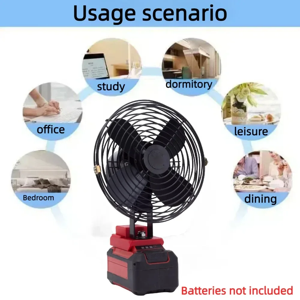 Portable fan with USB charging For OZITO / Einhell 18V Lithium Ion interface,for home and outdoor camp fan(Excluding batteries)