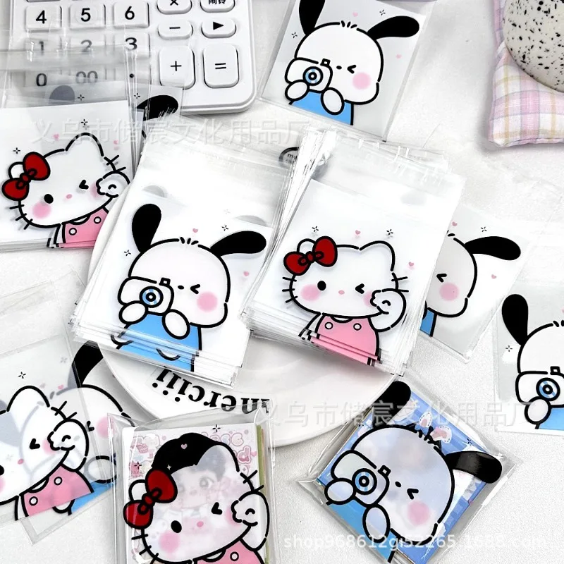 

Hello Kitty Kawaii Pochacco 100Pcs Self Sealing Opp Bag Hand Account Material Packaging Snack Candy Packaging Small Gift Bag