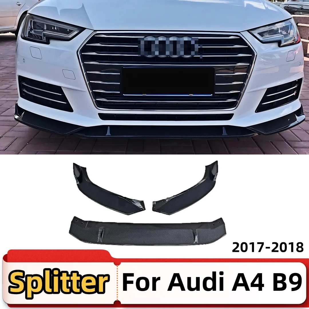 

Front Splitter Bumper Lip Spoiler Chin Diffuser Guard Decoration Facelift Tuning Accessories Body Kit For Audi A4 B9 2017 2018