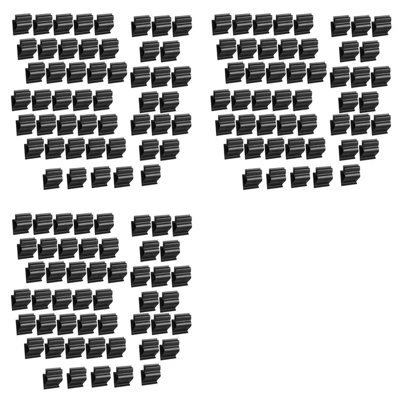 VOFUN-150 Pcs Black Sign Clip Food Tray Label Holder Plastic Buffet Food Label Clip Reusable Price Tag Tray Sign Holder