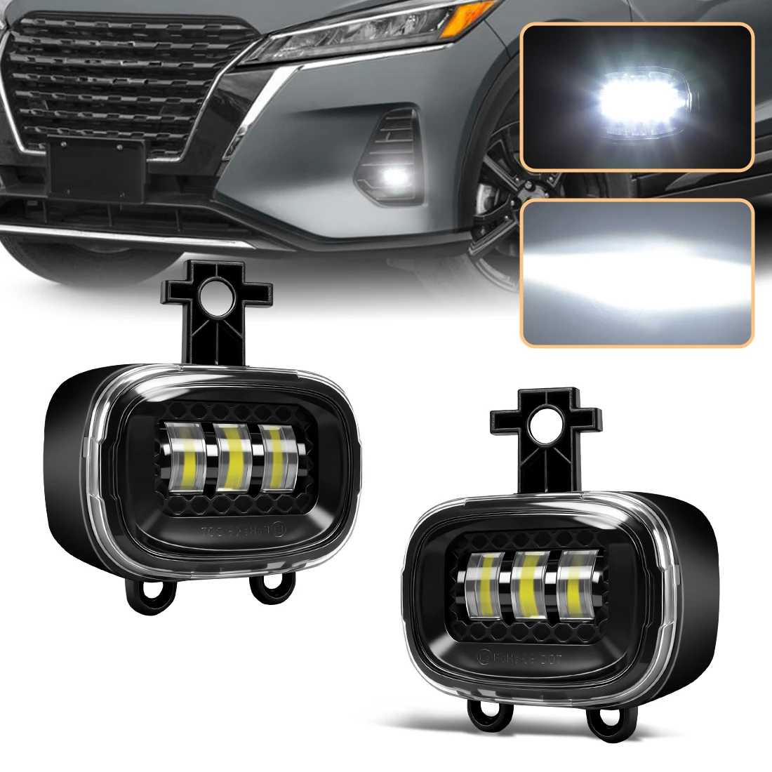 

Светодиодный противотуманный фонарь для Nissan NAVARA NP300 X-trail Xtrail Rogue Kicks Juke F16 MK2 2020-2024, противотуманная фара, линза переднего бампера, дальняя фара