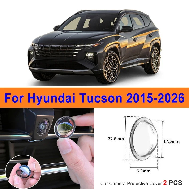 

360 Reverse Image Car Camera Cover Anti-Scratch PC Lens Protector Stickers For Hyundai Tucson 2015-2026 2Pcs