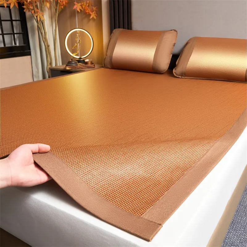 Natural Foldable Bamboo Cooling Mat 2025 New Summer Mat for Student Home Use Washable Fitted Bed Sheet Comfortable Breathable