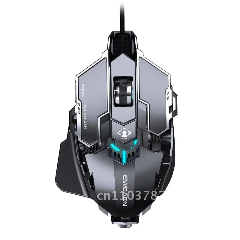 

Игровая мышь Forerunner MK500, проводная регулируемая оптическая мышь с макроклавишами, металлическая утяжеленная USB-мышь для настольного компьютера