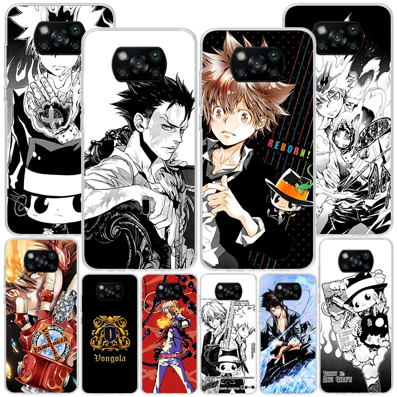 Katekyo Hitman Reborn Phone Case For Xiaomi Poco X6 X5 X4 X3 Nfc F6 F5 Pro F4 Gt F3 F2 F1 M5S M4 M3 Personalized Print Cover