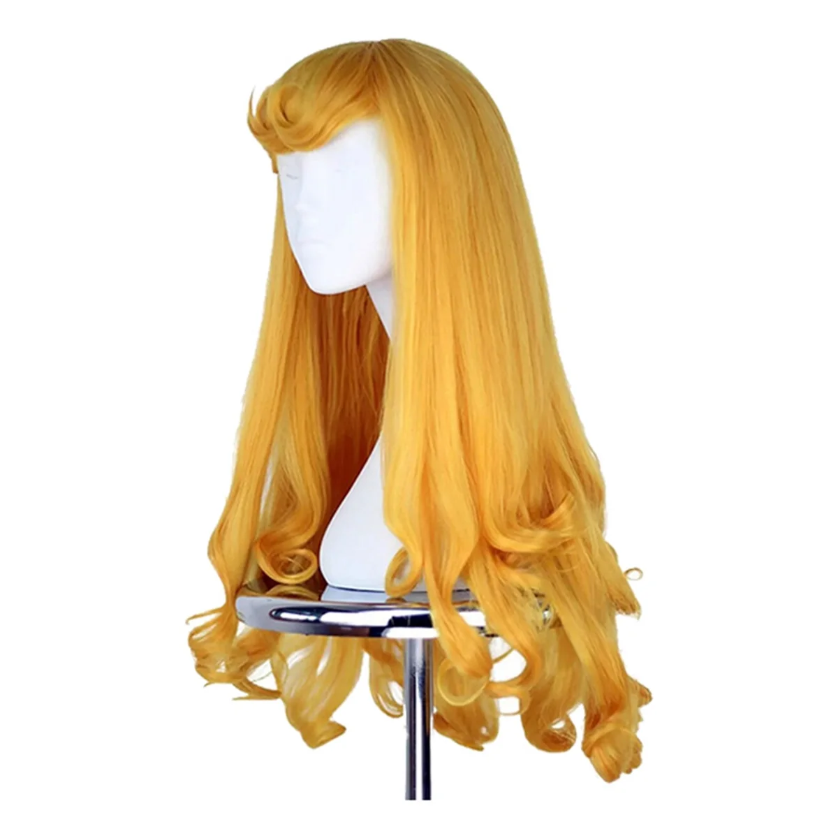 Anime Sleeping Beauties Princess Wig Women Long Yellow Hair Cosplay Costume parrucche di Halloween capelli lunghi ricci