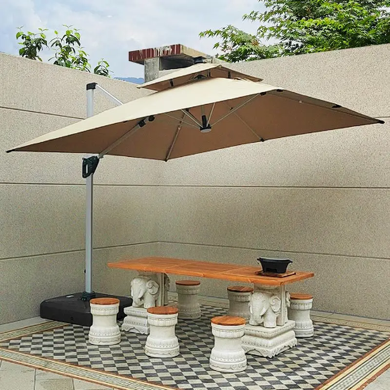 Direct Sales Of Large Outdoor Sun Umbrellas, Large Water Tank Sun Umbrellas, Square Roman Umbrellas, 3-meter Courtyard Side Stan