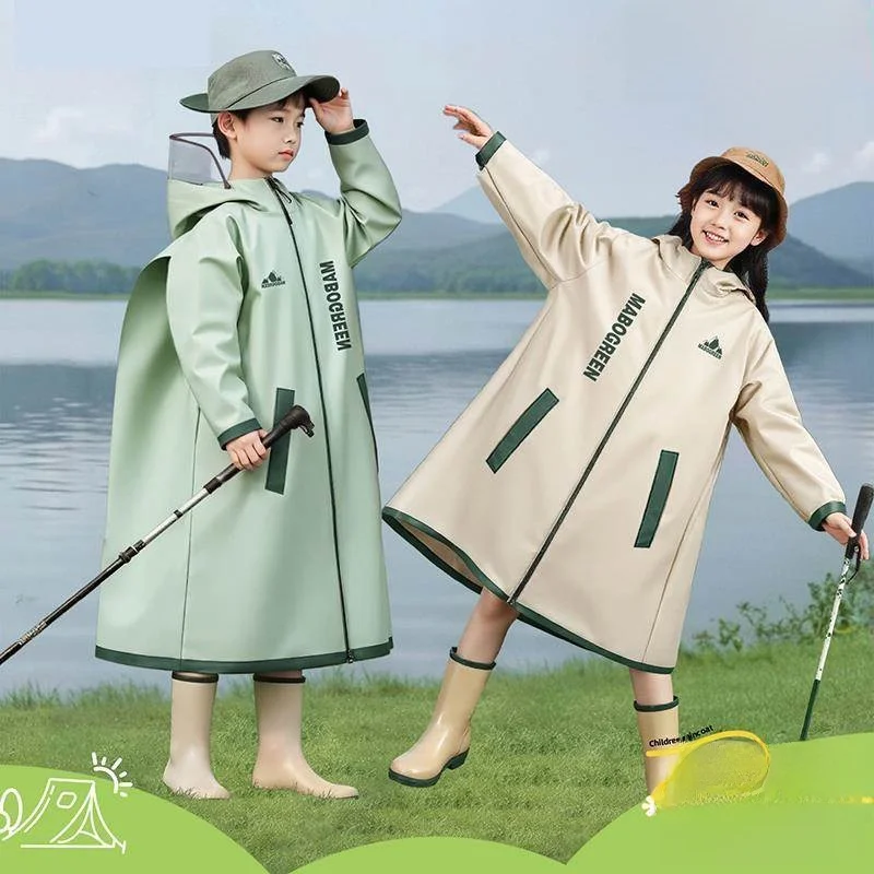 

Портативный детский дождевик для школы, унисекс, водонепроницаемый, с местом для хранения школьной сумки