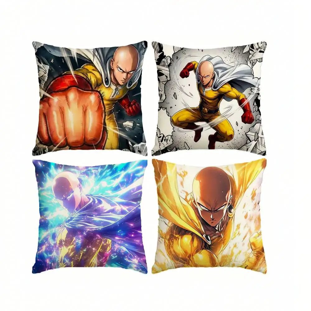 O-One-Punch Man Anime S-Saitama  Pillow Case Square Double-Sided Sofa Cushion Cover Bedroom Bedside Pillow