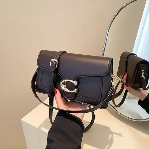 Bag 2026 New Niche Luxury Solid Color Tote Bag Vintage Minimalist Square Bag Fashion Versatile Crossbody Bag