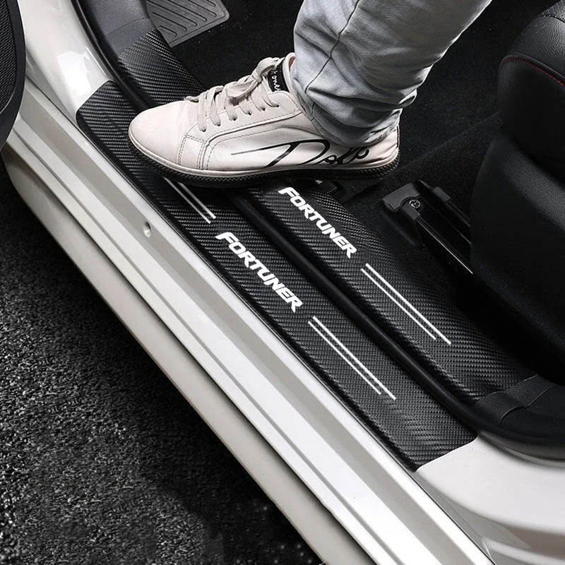 

Car Stickers Anti Scratch Door Sill Strip Carbon Fiber Car Threshold Protection Sticker For toyota fortuner