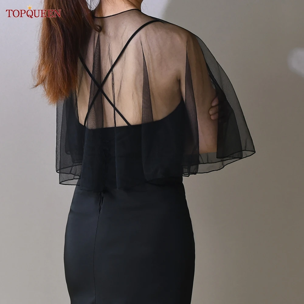 TOPCLS EEN-Robe d'été transparente en tulle noir, cardigan, pour patients Everak, chemisier de mariage, personnalisable, Vg89