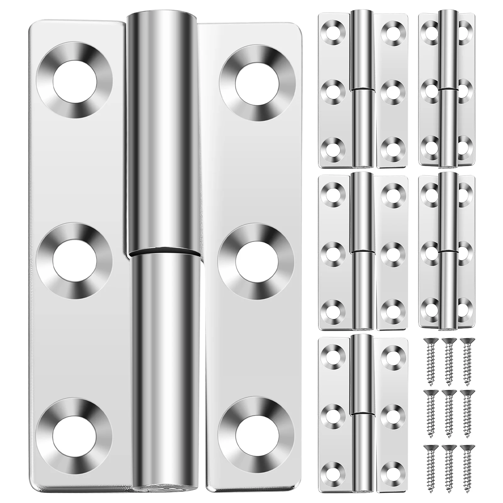 

1Set Door Hinges 304 Stainless Steel Heavy Duty Rustproof Sturdy Hinges Installation Easy Cabinets Wardrobes French Doors