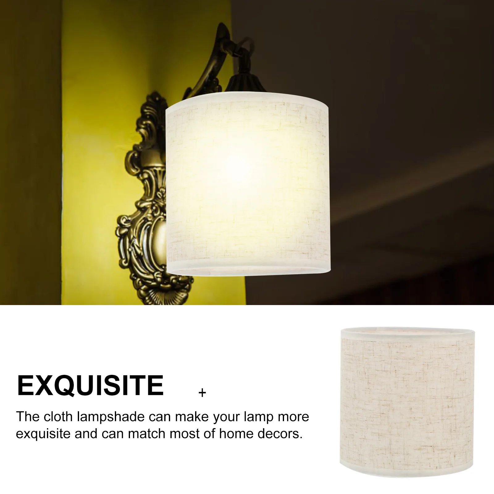 

Linen Lampshade Cloth Lamp Shade Ceiling Light Lampshade Ceiling Pendant Practical White Durable Fade Resistant Eye Comfort Dust