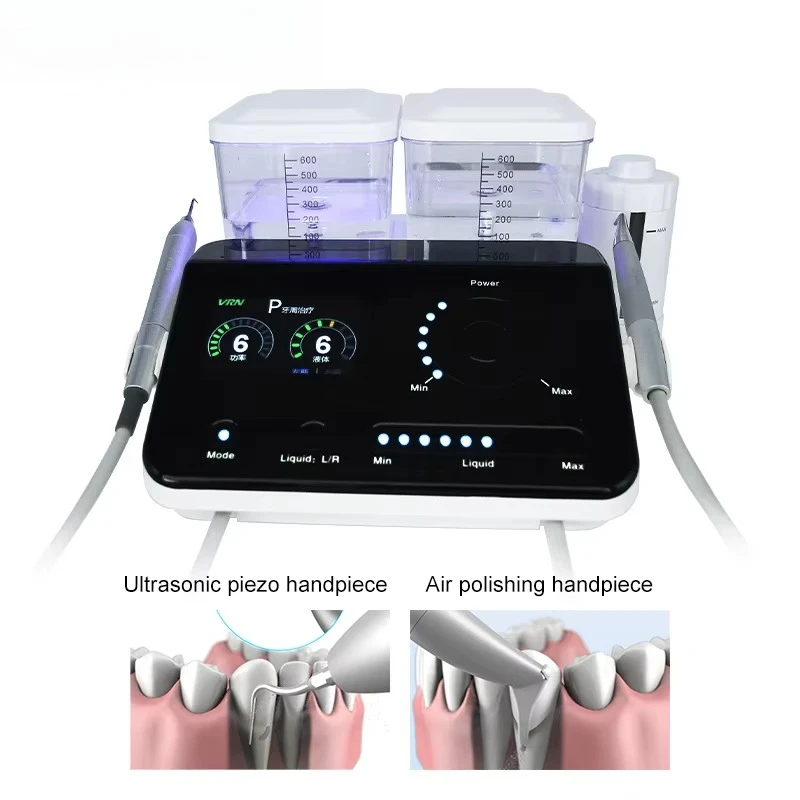 

2-in-1 Teeth Cleaning Ultrasonic Scaler and Air Flow Polisher Machine Professional Cleaning Equipment
