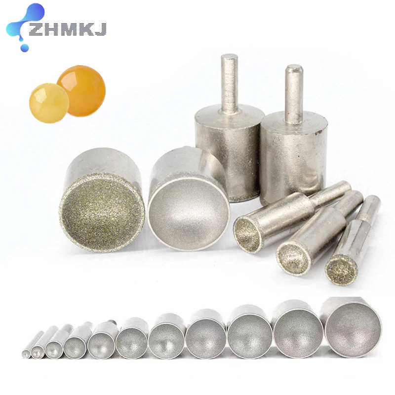 Diamond Spherical Concave Grinding Head Jade Amber Ball-shaped Round bead Polishing Grinding Tools 3mm-25mm