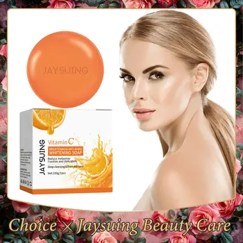 Aufhellende Gesichtsreinigungsseife mit Vitamin C, hellt stumpfe Haut auf, feuchtigkeitsspendend, nährt Gesichtsfalten, entfernt Anti-Oxidations-Serumseife