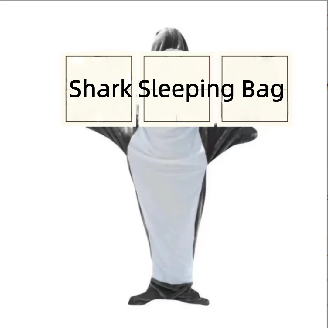 

Спальный мешок с изображением акулы, пижамы с животными, цельная серая утолщенная фланелевая домашняя одежда с героями мультфильмов, аниме, ночная рубашка с песочной рыбой, подарки для косплея