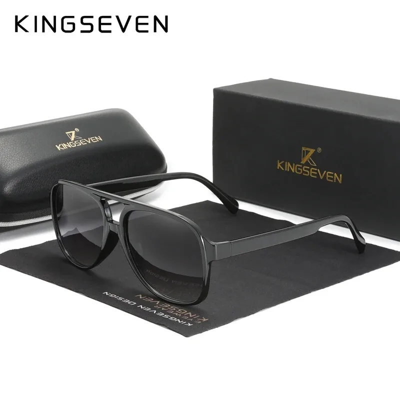 KINGSEVEN Classical Driving Sunglasses Women Men Retro Square Large Frame UV400 Glasses Vintage Anti-glare Ultralight Eyewear