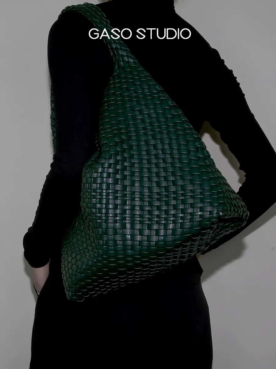 Leichte, luxuriöse, handgefertigte, gewebte PU-Tasche, Designer-Tasche mit Tragegriff, tägliche Pendeltasche für Damen, einzelne Umhängetasche, Freizeit- und Outdoor-Reisetasche – Detail 12
