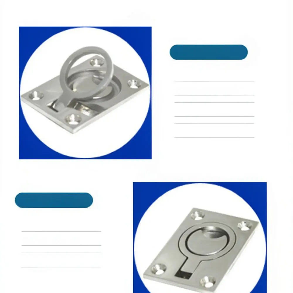 Heavy Duty 304 Stainless Steel Recessed Pull Handle For Camper Van Deck Cabinet Floor Hatch Marine Flush Hardware