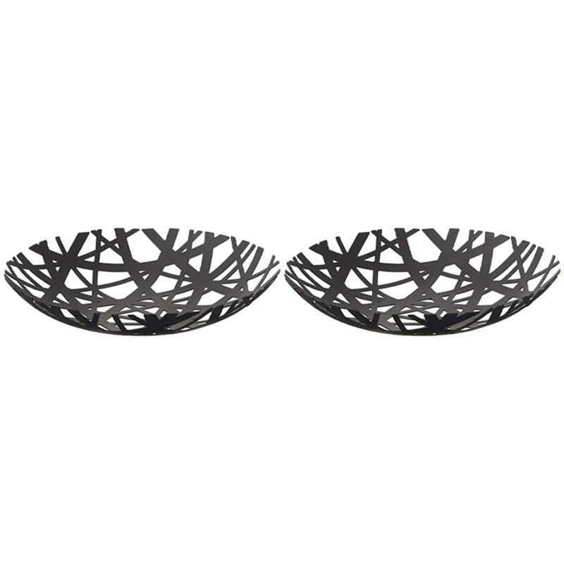 

2X 2498 Tower Fruit Bowl - Modern Kitchen Counter Basket Holder,Black