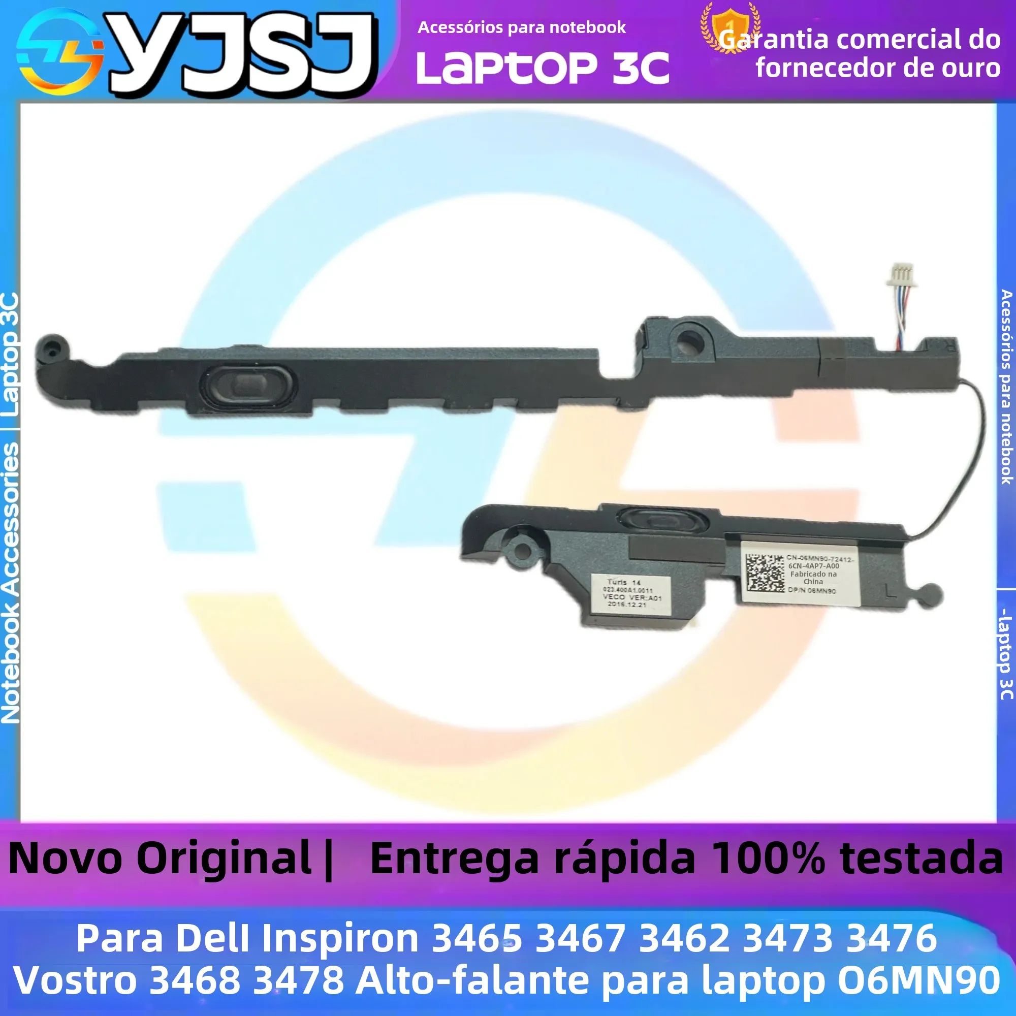 Novo alto-falante original para laptop dell inspiron 3465 3467 3462 3473 3476 vostro 3468 3478 06mn90 novo alto-falante embutido