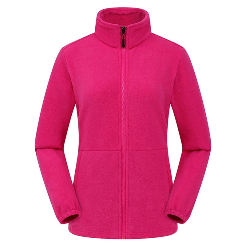 Women\'s Lightweight Full Zip Soft Polar Fleece Jacket Hiking Camping Outdoor Recreation Coat With Zipper Pockets