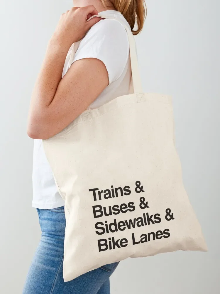 Trains & Buses & Sidewalks & Bike Lanes Tote Bag bags woman 2025 Canvas stote bag large size bags Tote Bag