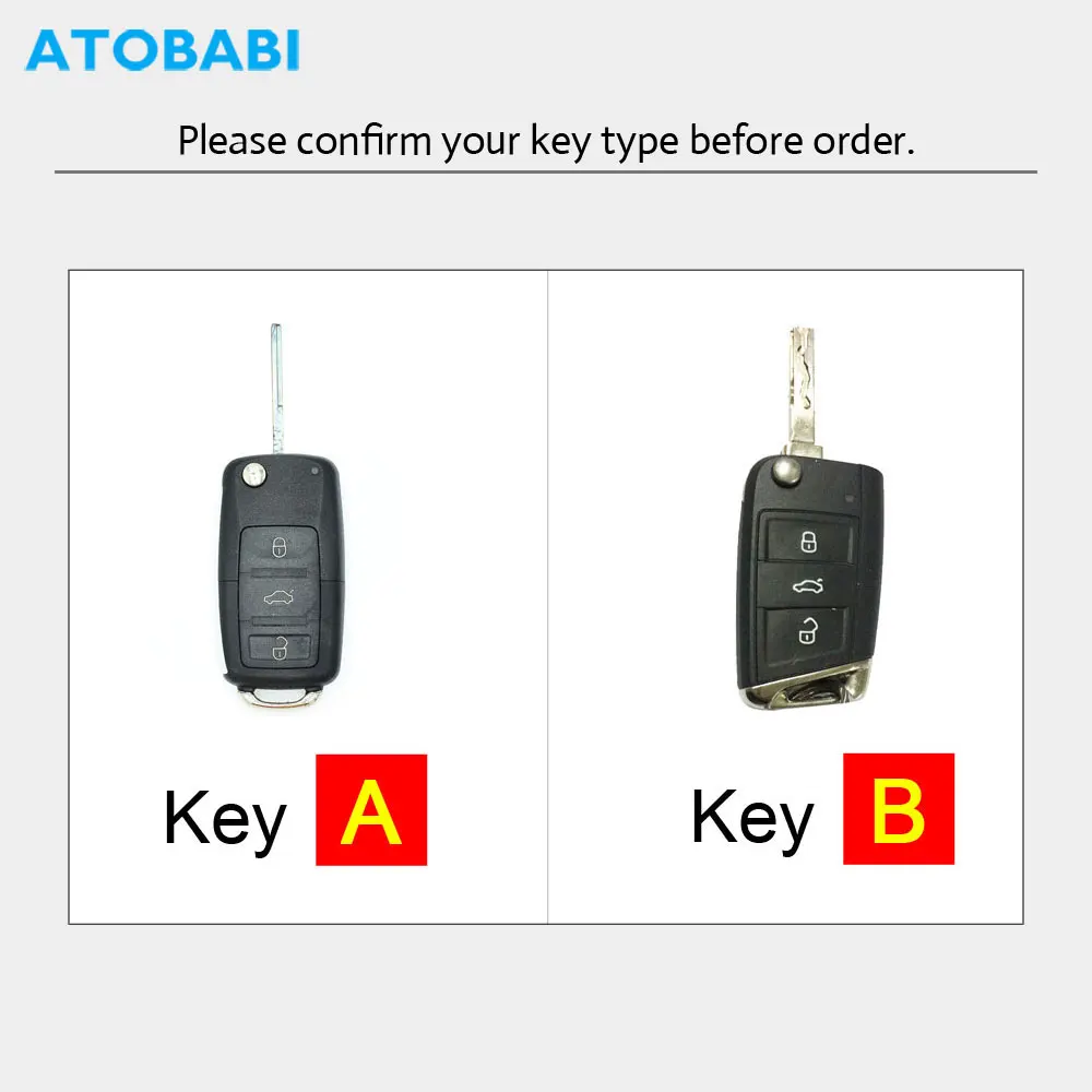 Leather Car Key Cases Cover For VW Volkswagen Polo Golf 7 MK7 Passat B6 B5 UP Beetle Tiguan Caddy Skoda Octavia SEAT Ibiza Leon