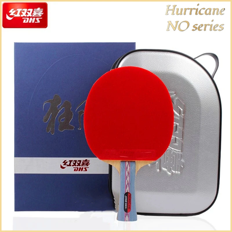 Original DHS Hurricane NO Series Table Tennis Racket Omnipotent Offensive Professional Pure Wood Ping Pong Racket Racket with Ba