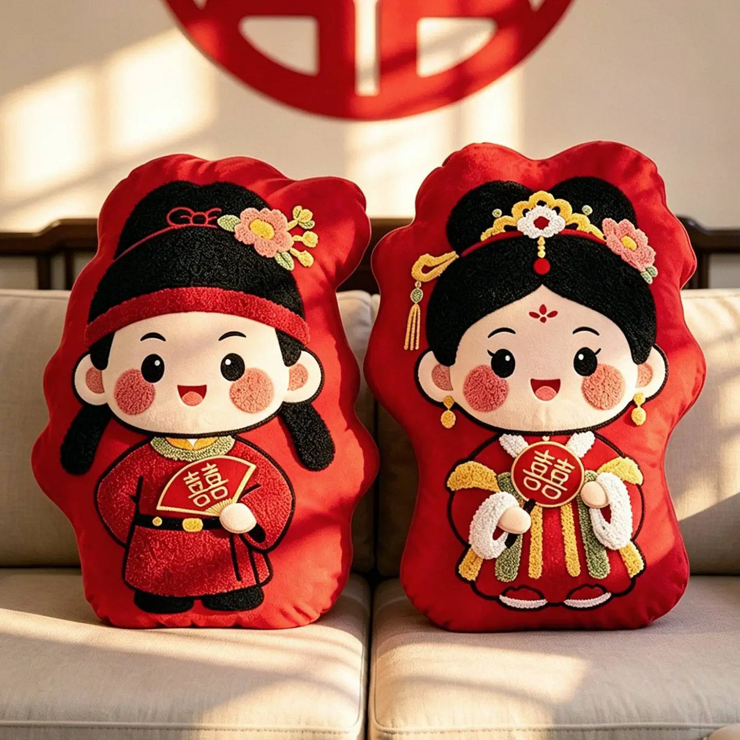wedding-couple-pillow-pair-bedding-embroidered-happiness-dolls-fortune-dolls-wedding-celebration-products-bride's-trousseau