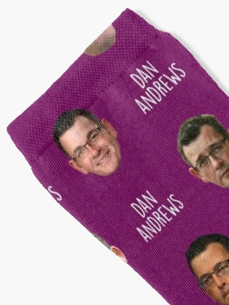 Dan Andrews - Purple Face Pattern Socks New year's essential Novelties crazy Girl'S Socks Men's