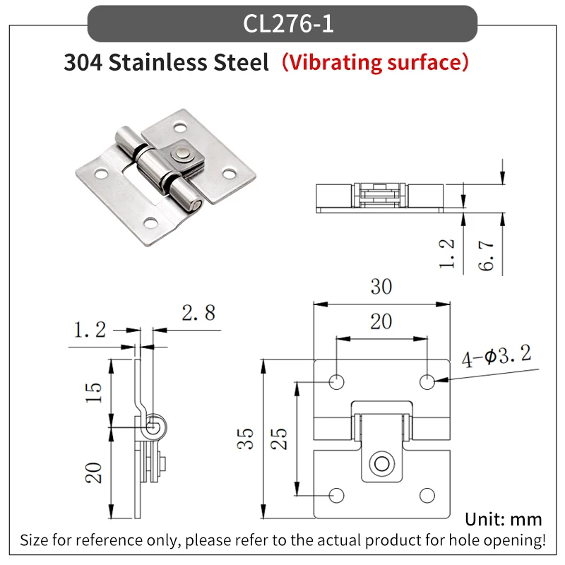 Hinge Stainless Steel Torque Friction Damping Free Stop Fitting Positioning Stainless Steel Hinge