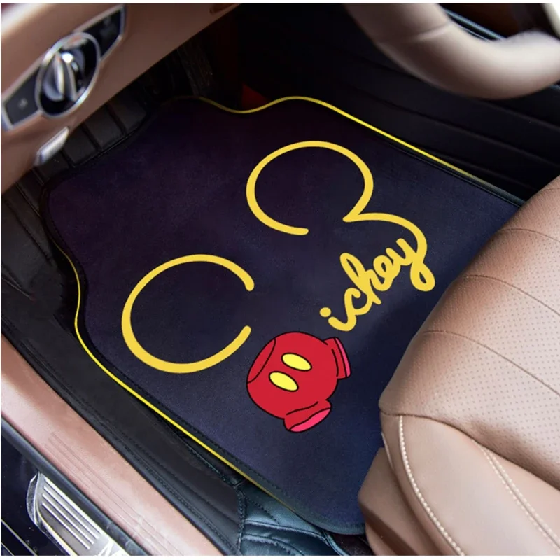 Disney Mickey Car Floor Mat Anime General Car Foot Pad Protective Pad Car Doormats Auto Interior Carpets Rugs Mats Accessories