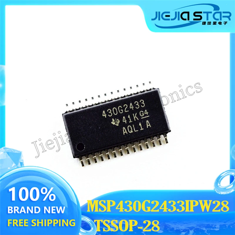 MSP430G2433IPW28R MSP430G2433 TSSOP28 Mixed Signal Microprocessor IC Part Mark 430G2433 100% Brand New and Original Electronics