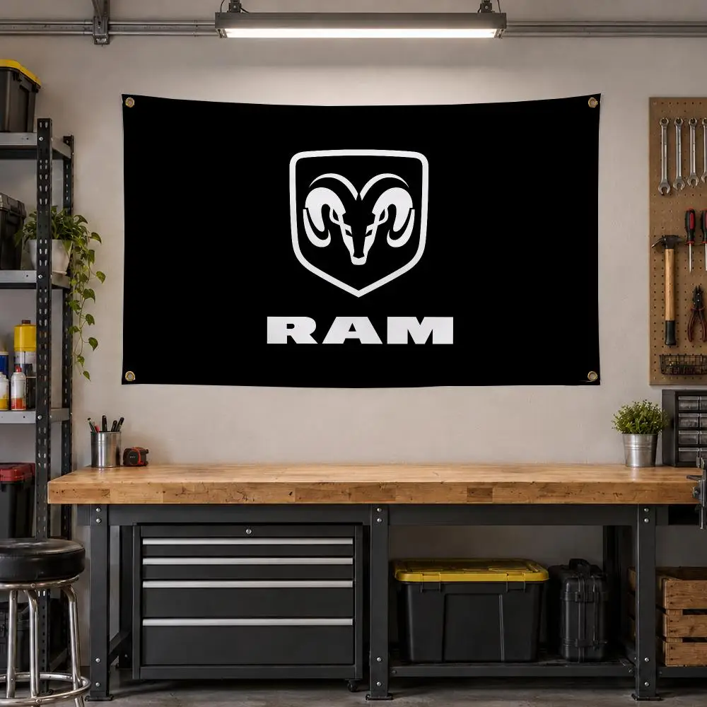 Auto Ram Trucks Pickup Offroad Power Flags Personalized Banner Flag Room Dorm Camping Picnic Garage Bar Outdoor Wall Decor