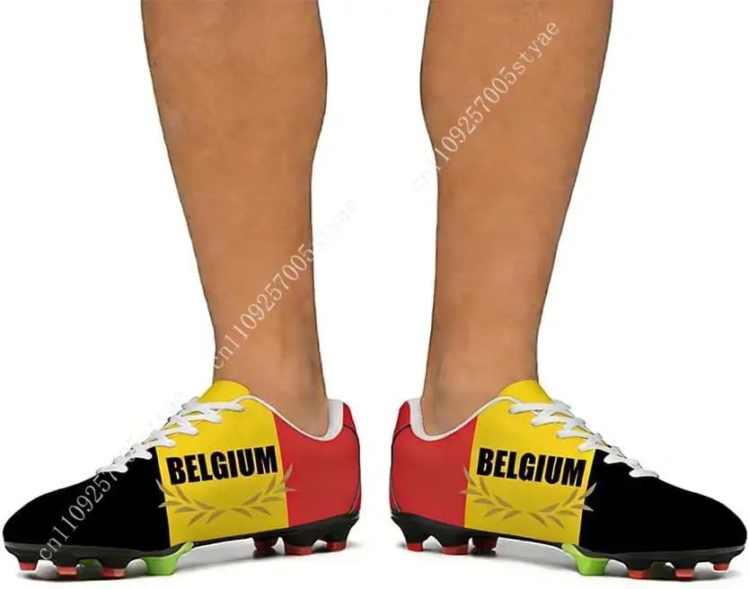 Belgium Flag Soccer Shoes Men Womens Football Shoe PU Sneakers Outdoor Lace Up Sports Shoes 2026 - view 3