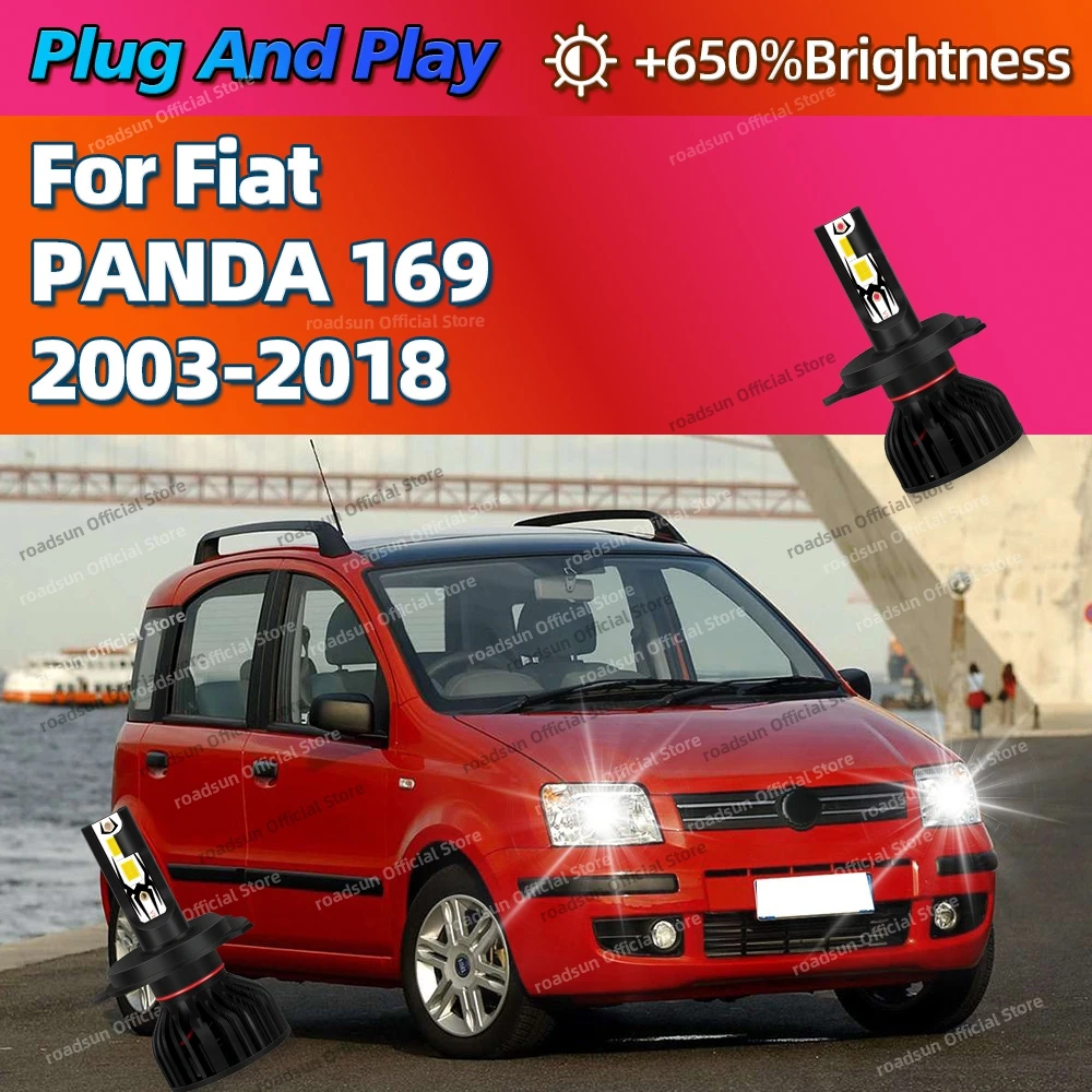 

Headlight Bulbs 30000LM LED Lights CANbus Super Bright Turbo 12V For Fiat PANDA 169 2003-2018 2009 2010 2011 2012 2013 2014 2015