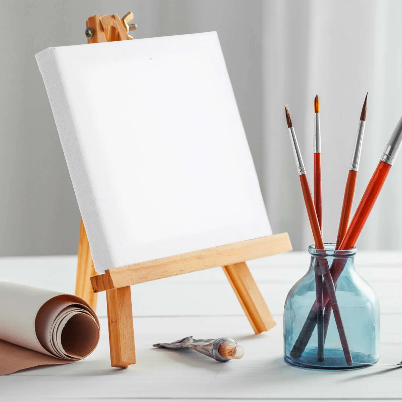 

5pcs Panel Board Wood for Oil Painting Blank Art Boards DIY Stretched Canvas Painting Supplies Artist Canvas Wood Panel Boards