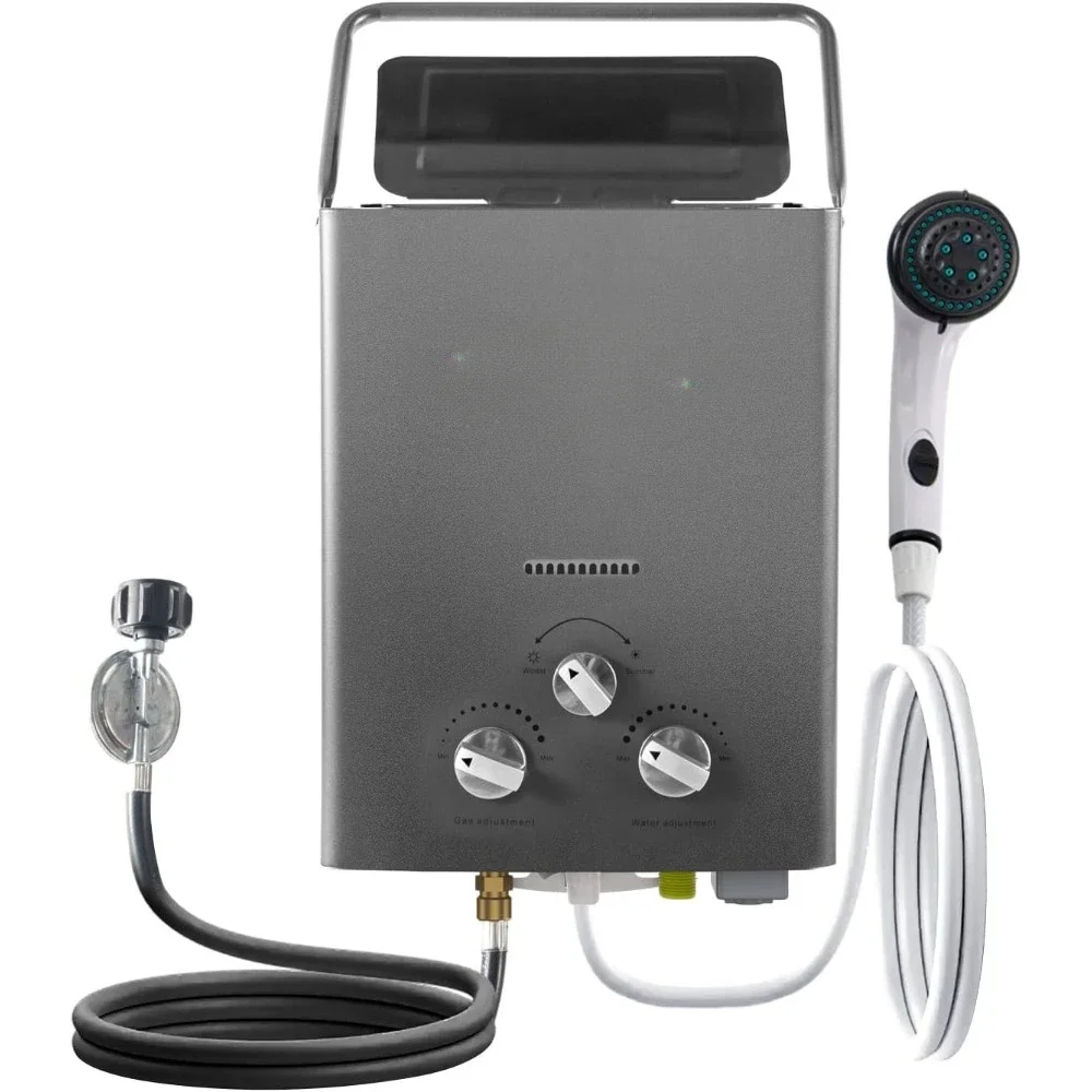 Tankless Water Heater, 1.58 GPM Instant Gas Propane Hot Water Heater with Handle, Demand Water Heaters