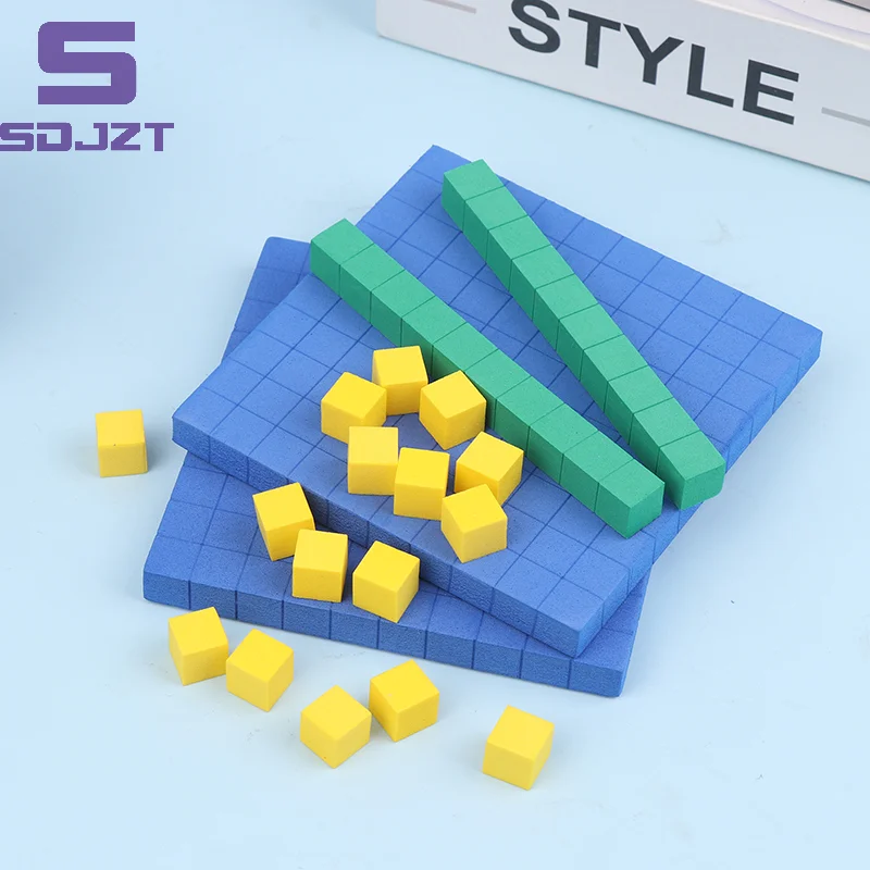 130Pcs Base Ten Math Blocks Educational Manipulative Toy For Kids Number Learning Classroom Activity