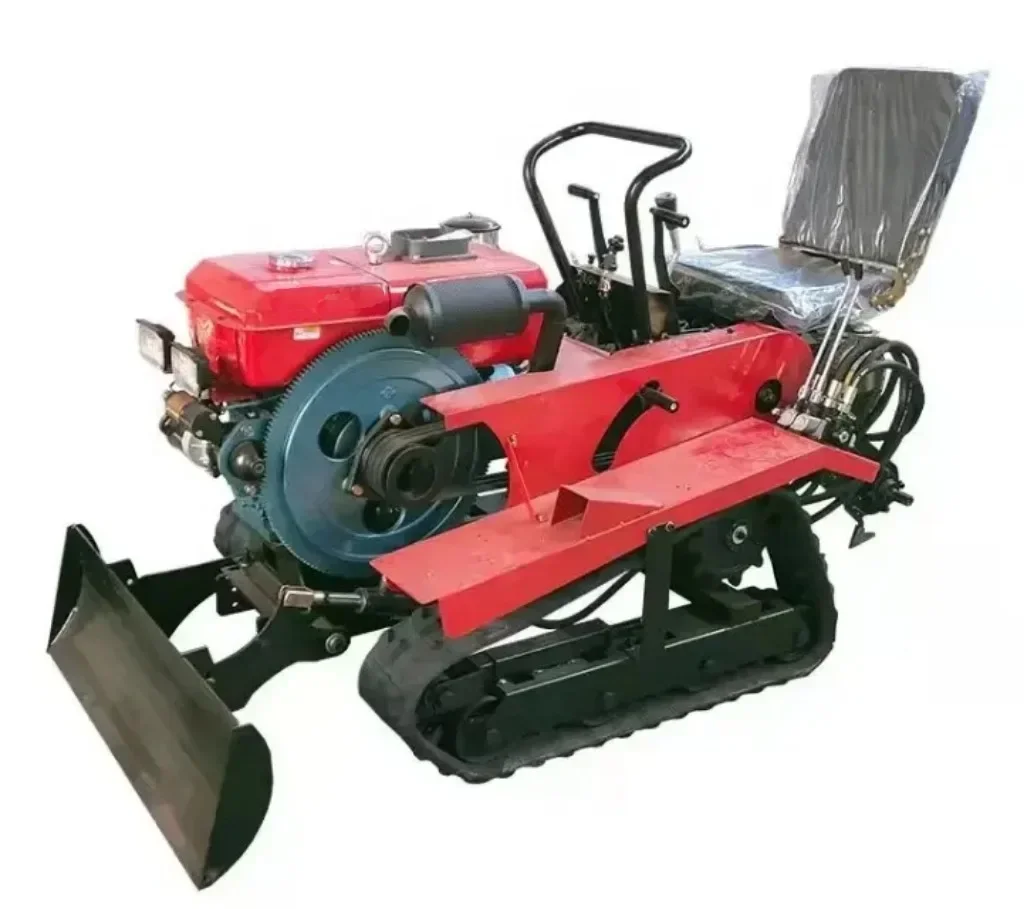 Hot Selling Agricultural Machinery, Small Rice Track Cultivator Equipment, Mini Track Tractor, 35 Horsepower Sowing Tool