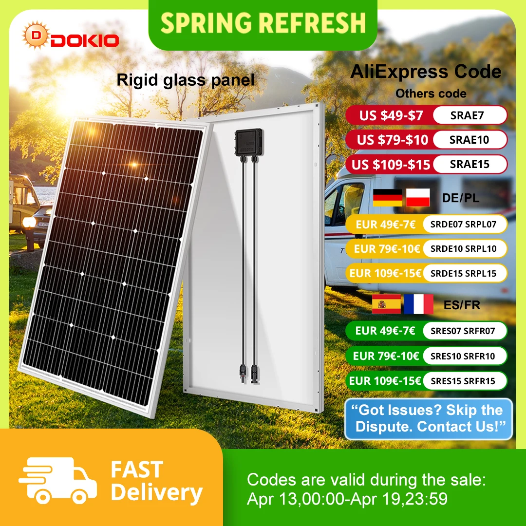 Dokio 18V 100W 200W…