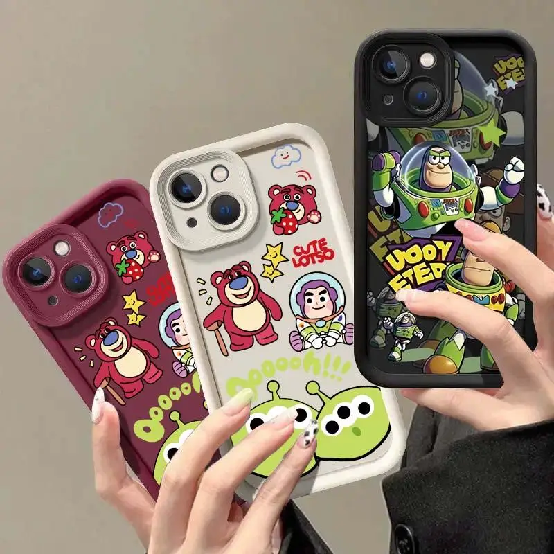 Cartoon Toy Story Alien Buzz Lightyear Phone Case For IPhone 16 15 14 Pro Max 13 12 Pro 11 15 Plus X XS XR 7 8 Protective Cover