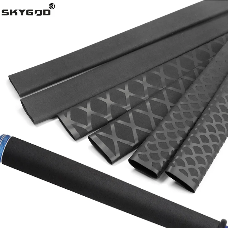 Tubo Termoencolhível Antiderrapante Preto de 15mm - 60mm para Proteção de Cabo de Vara de Pesca DIY, Isolamento e Envolvimento, com Retração 2:1, em Poliolefina