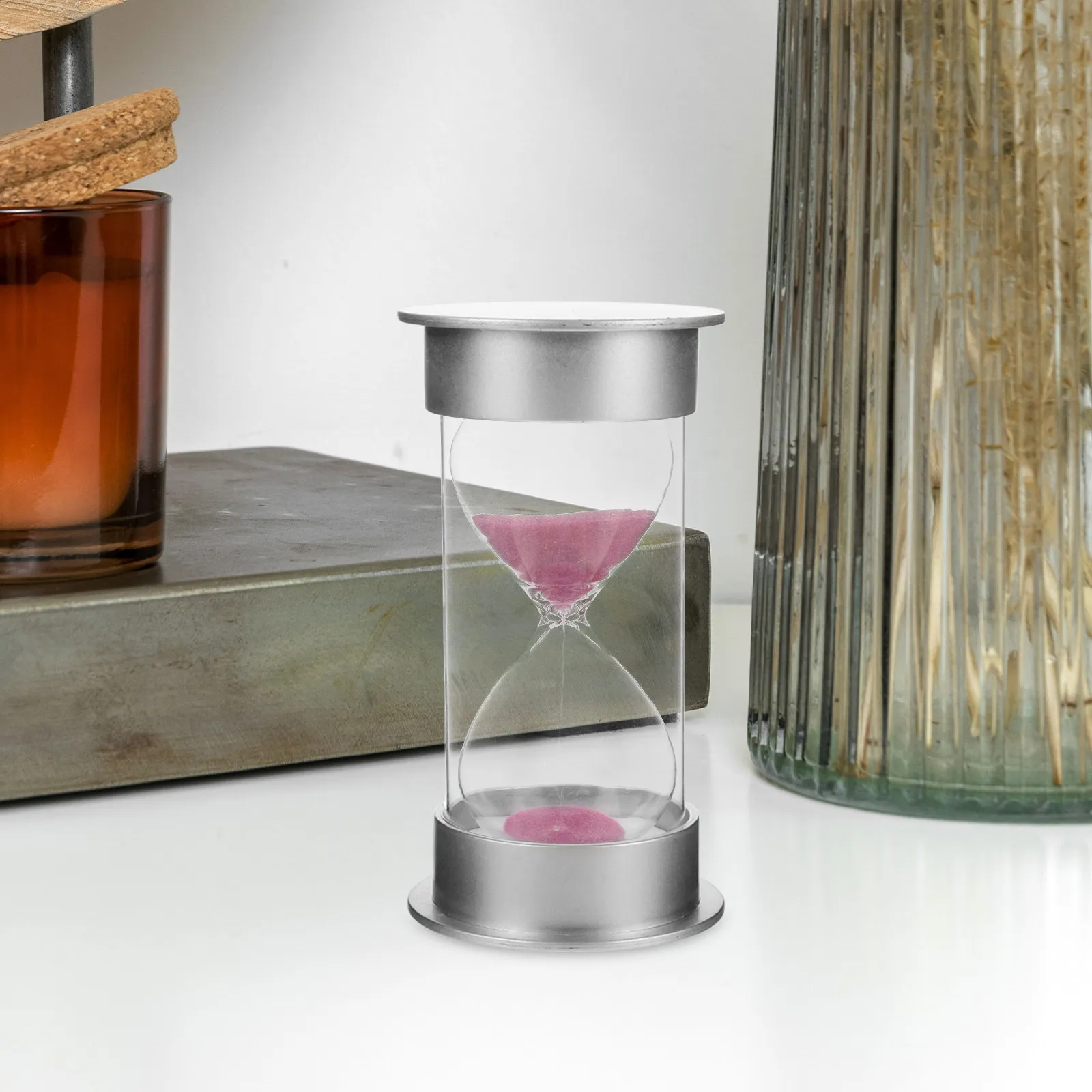 20 Minute Plastic Sand Timer Round Hourglass Modern Stylish Desk Timer for Classroom Office Kitchen Yoga Potty Time Management
