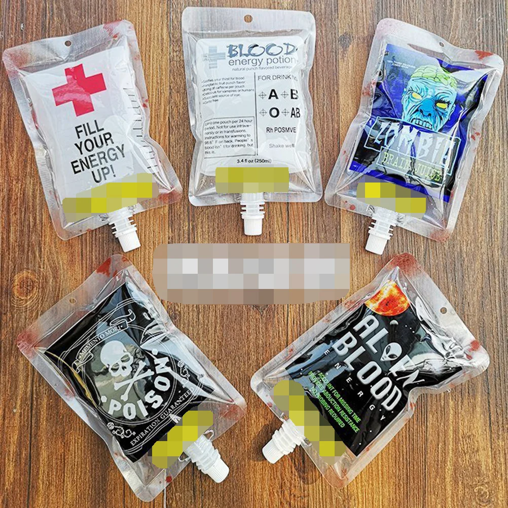 

6Pcs Halloween Drink Storing Pouch Premium Material Odorless for Tea Shops Cafes Bars Ktv Festival Props
