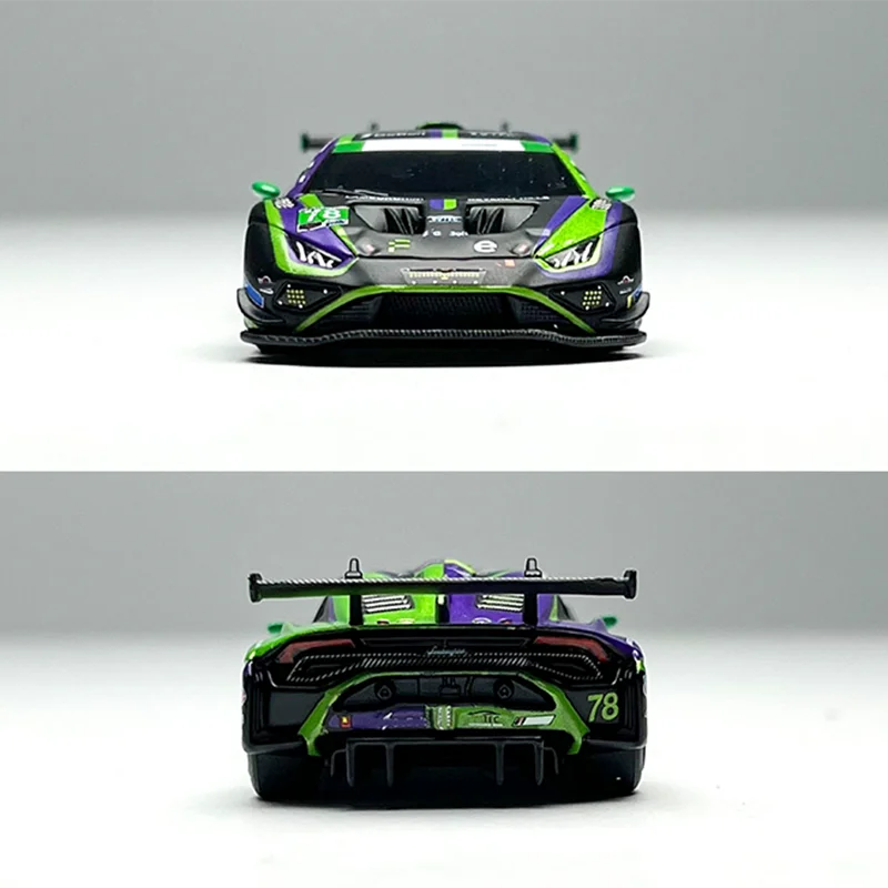 

MINIGT 1/64 Металлическая модель # Модель гоночного автомобиля 1062 Huracan GT3 EVO2 №78, статическая коллекционная модель, украшение, праздничный подарок, игрушка